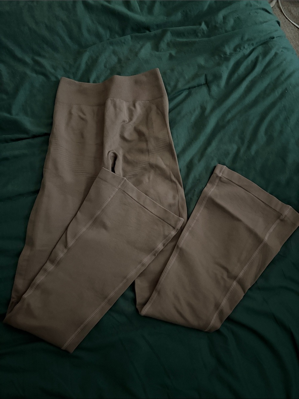 Amazon Wide-Leg High-Rise Pants in Taupe